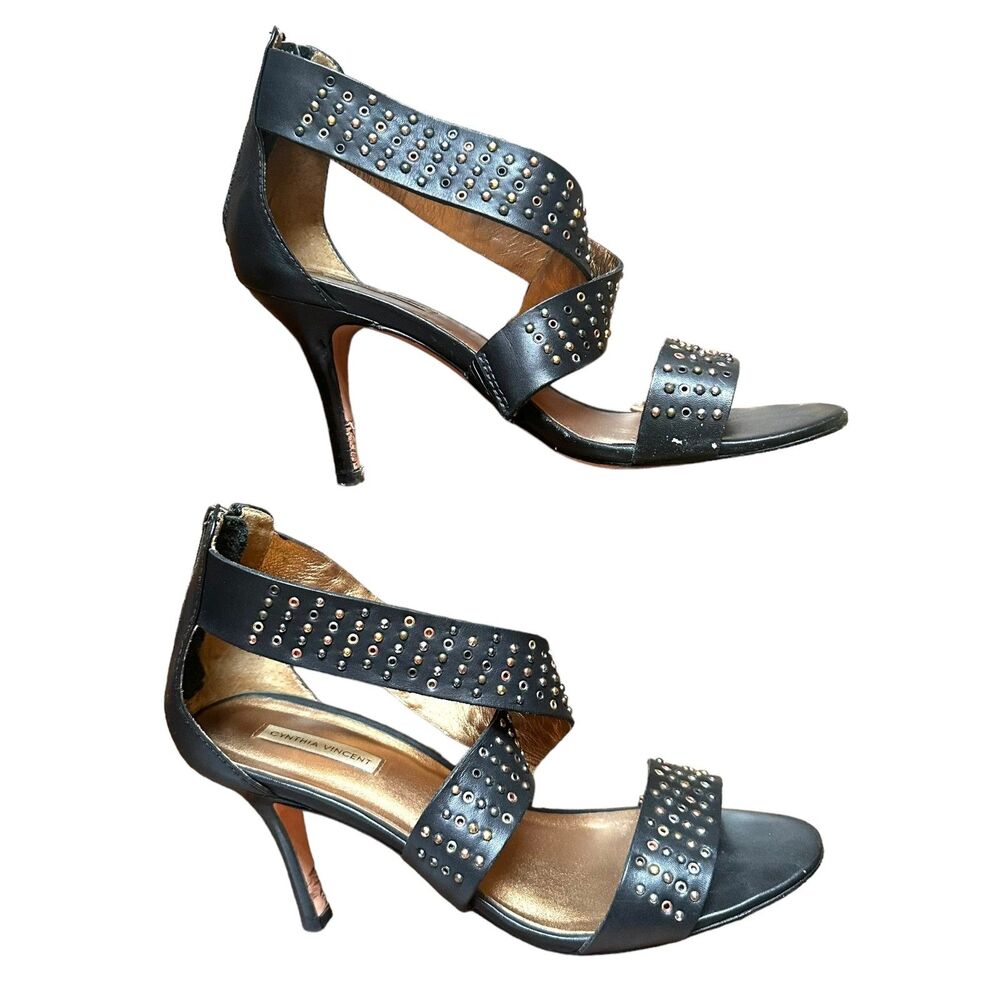 CYNTHIA VINCENT‎ Studded Strappy Pump Sz 10
